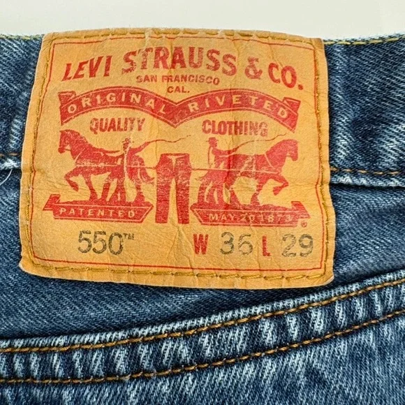 Levis 550 Relaxed Fit Jeans 36x28 Blue Denim Mens - Picture 4 of 8